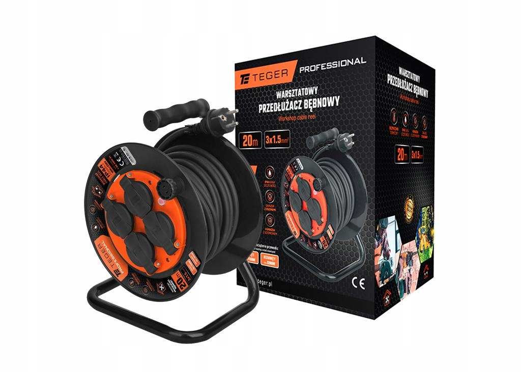 Predlžovací Kábel bubnový Professional 20 m H05RR-F 3x1,5 mm² IP44 s termikom