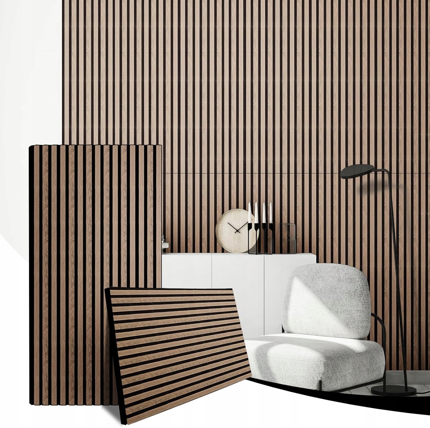 Akustické panely, sada 2 ks – 1200 x 60 x 18 mm, 1,44 m²