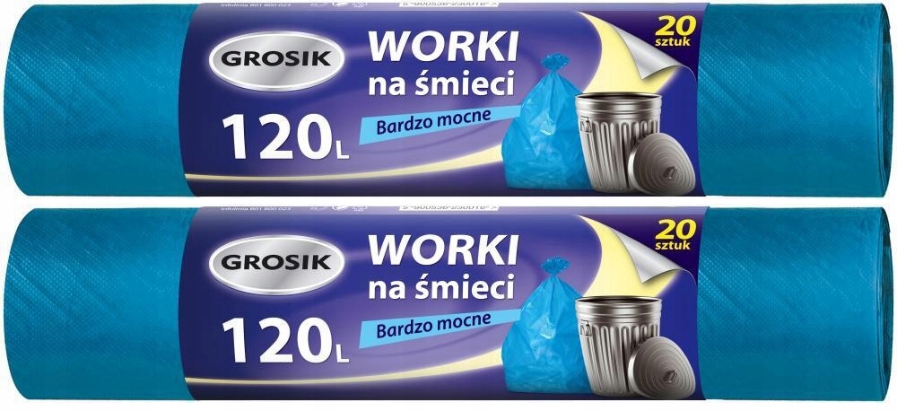 

Worki na śmieci Grosik Hd 120l 69-105cm 40szt