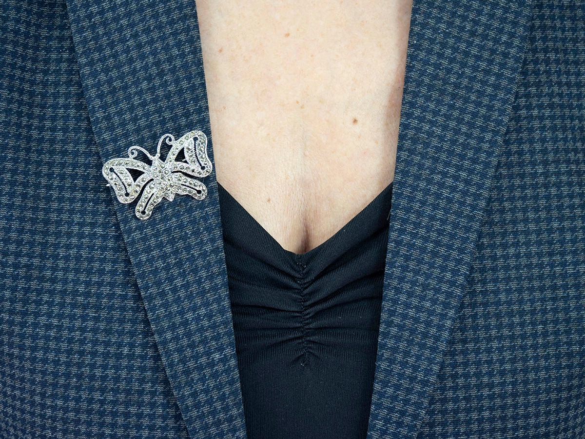 VERSIL broszka motylek motyl markazyty SREBRO 925 Waga 13.41 g