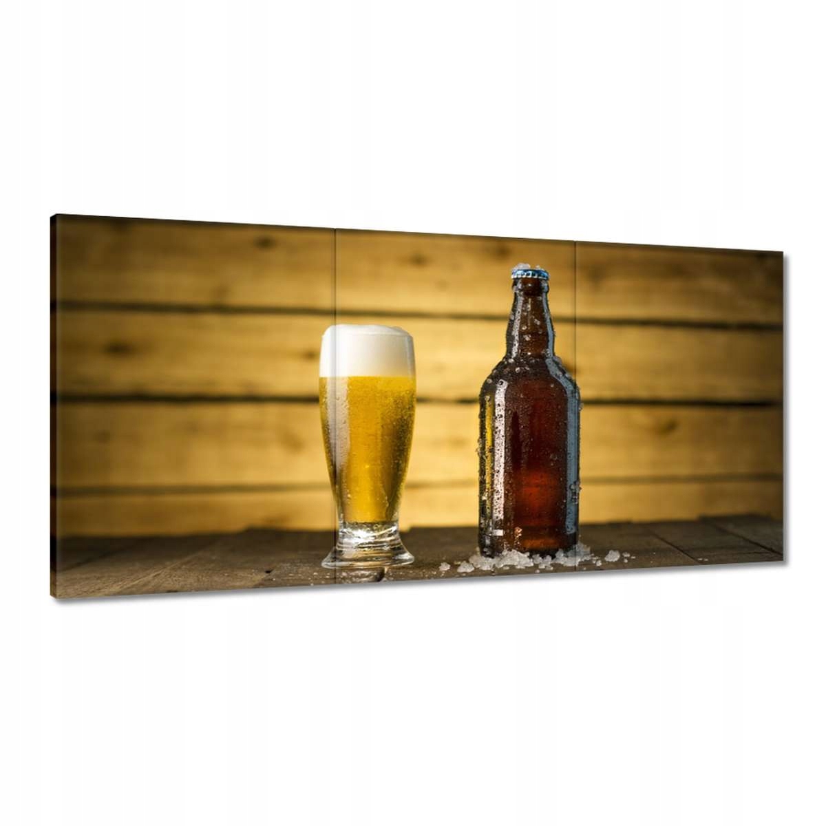 Obrazy 180x90 Mrazené pivo vo fľaši