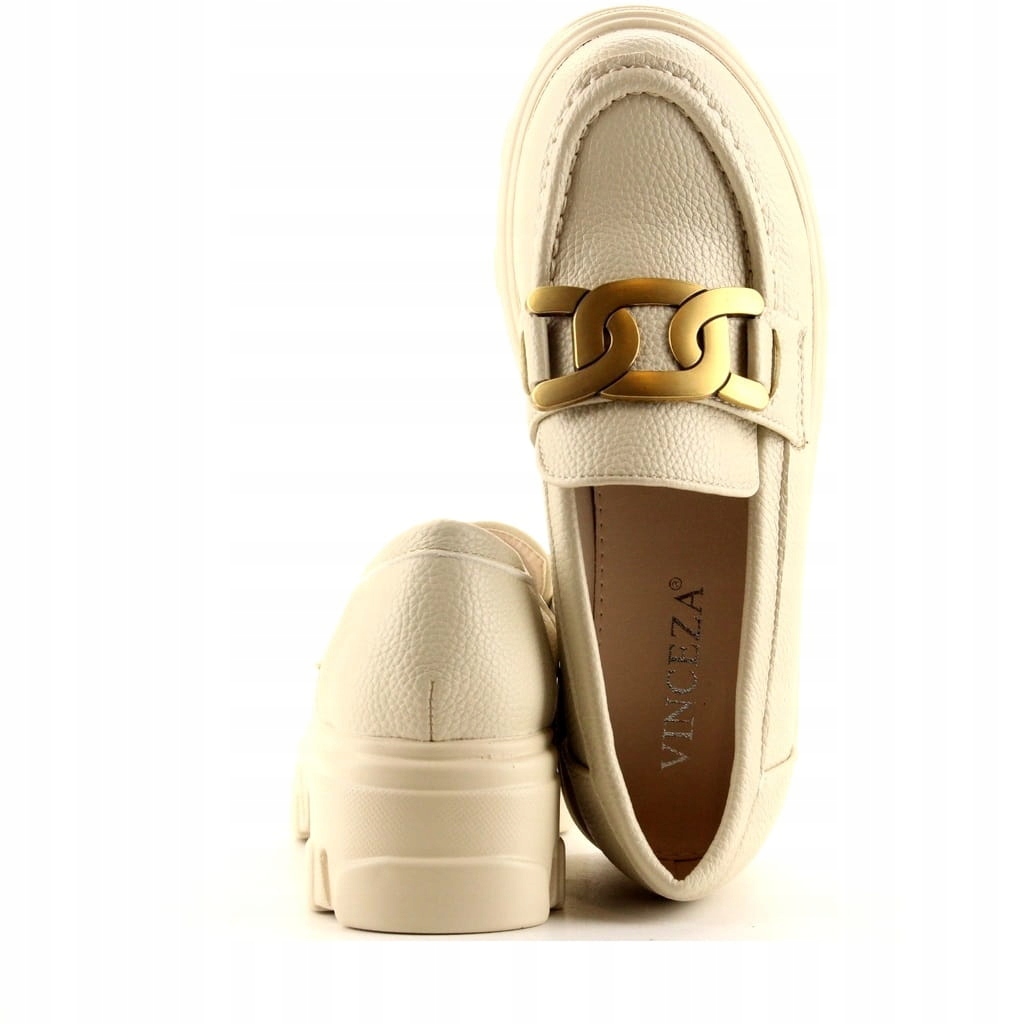 DAMSKIE HIT MOKASYNY Z ŁAŃCUCHEM 16370 BEŻOWE 39 Marka inna