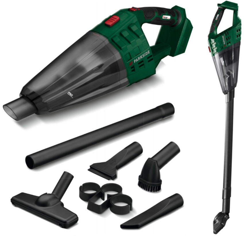 Bezprzewodowy Odkurzacz Akumulatorowy Ręczny Parkside Nowy Model 4 Dysze