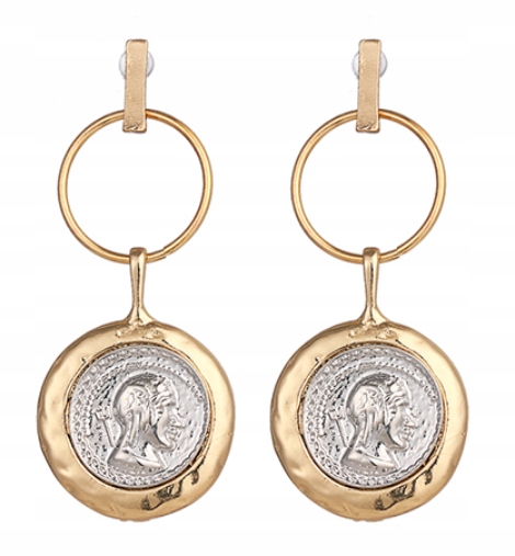 

Kolczyki Wiszące Złote Monety Medusa Greckie