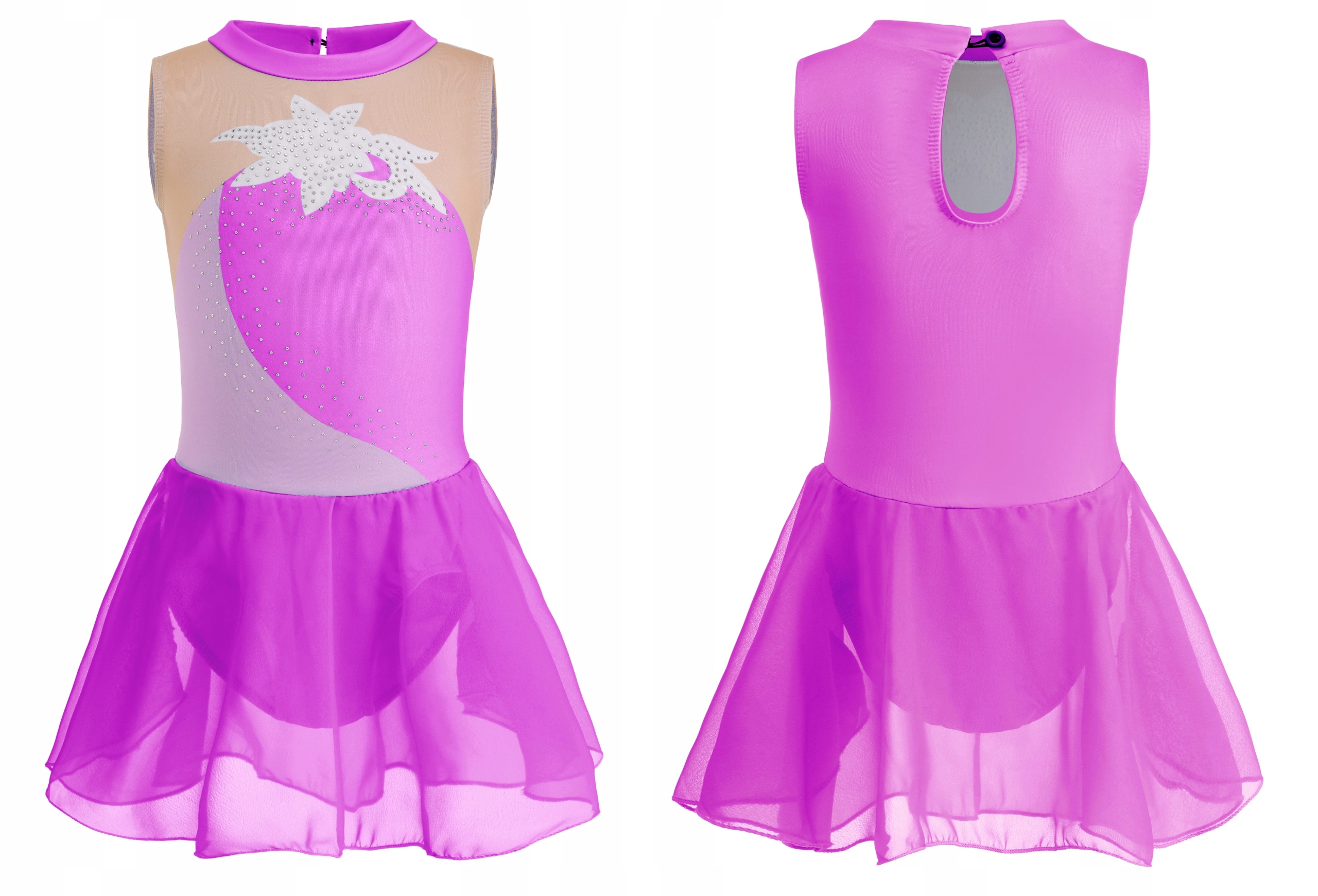 Baletní Body S Tylovou Sukní, Fialové Zirkony 160