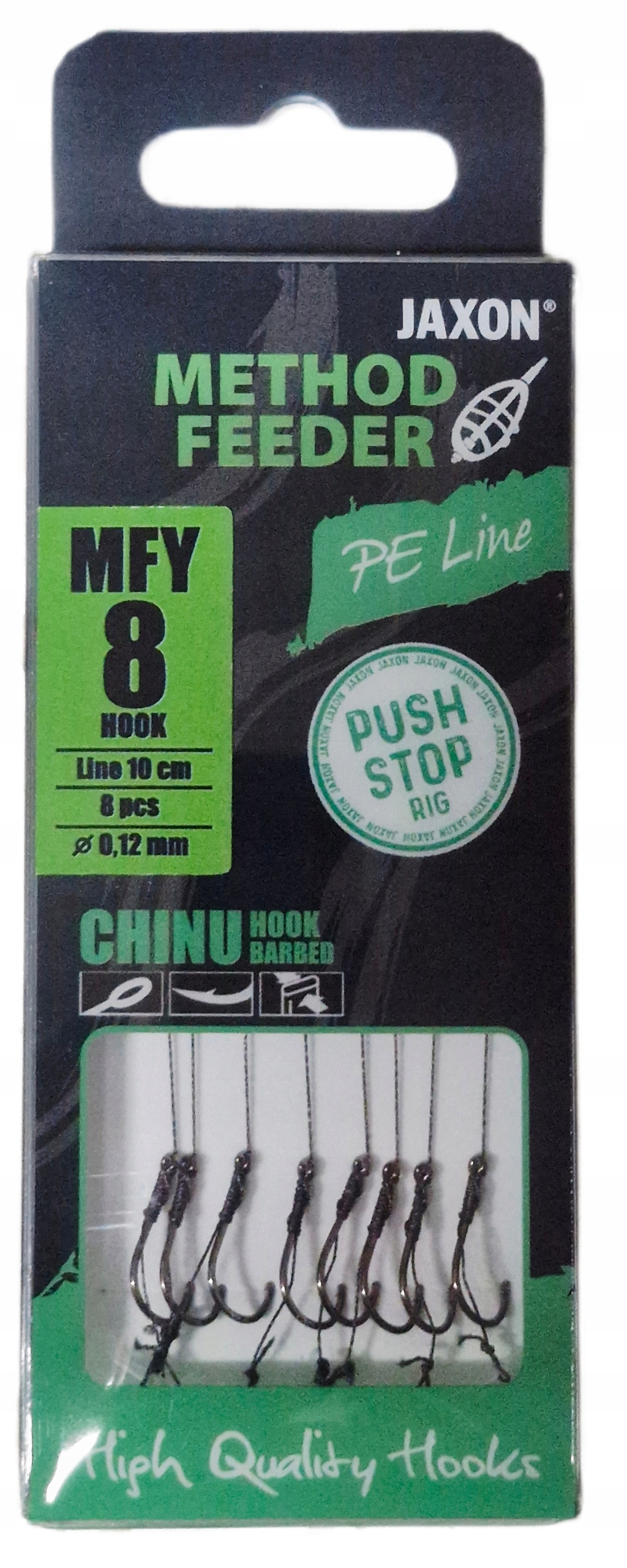 Haczyki Jaxon do Method Feeder Pe Line push stop 8