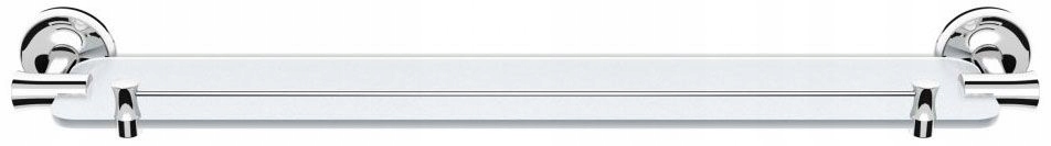 Koupelnová skleněná polička pod zrcadlo, jednoduchý chrom