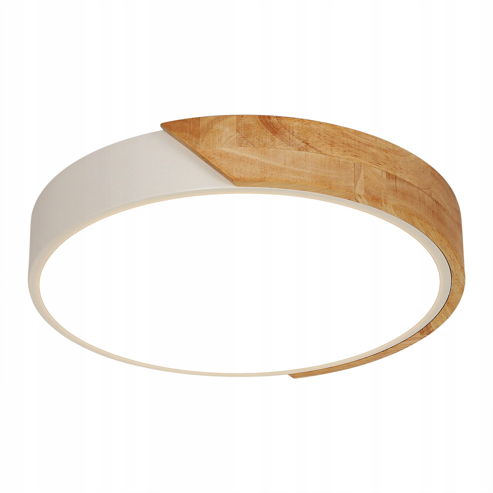 Lampa Sufitowa Plafon Led Okrągły Drewno Nowoczesny 30W 3000K 3300LM