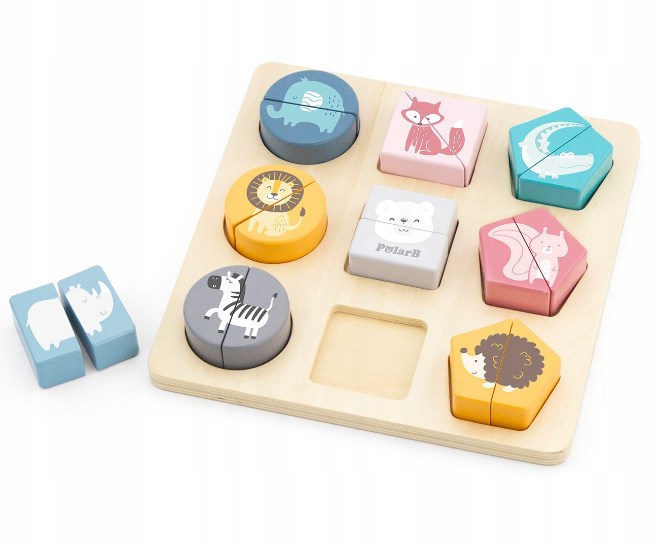 

Viga Drewniana Układanka 2w1 Puzzle - kształty
