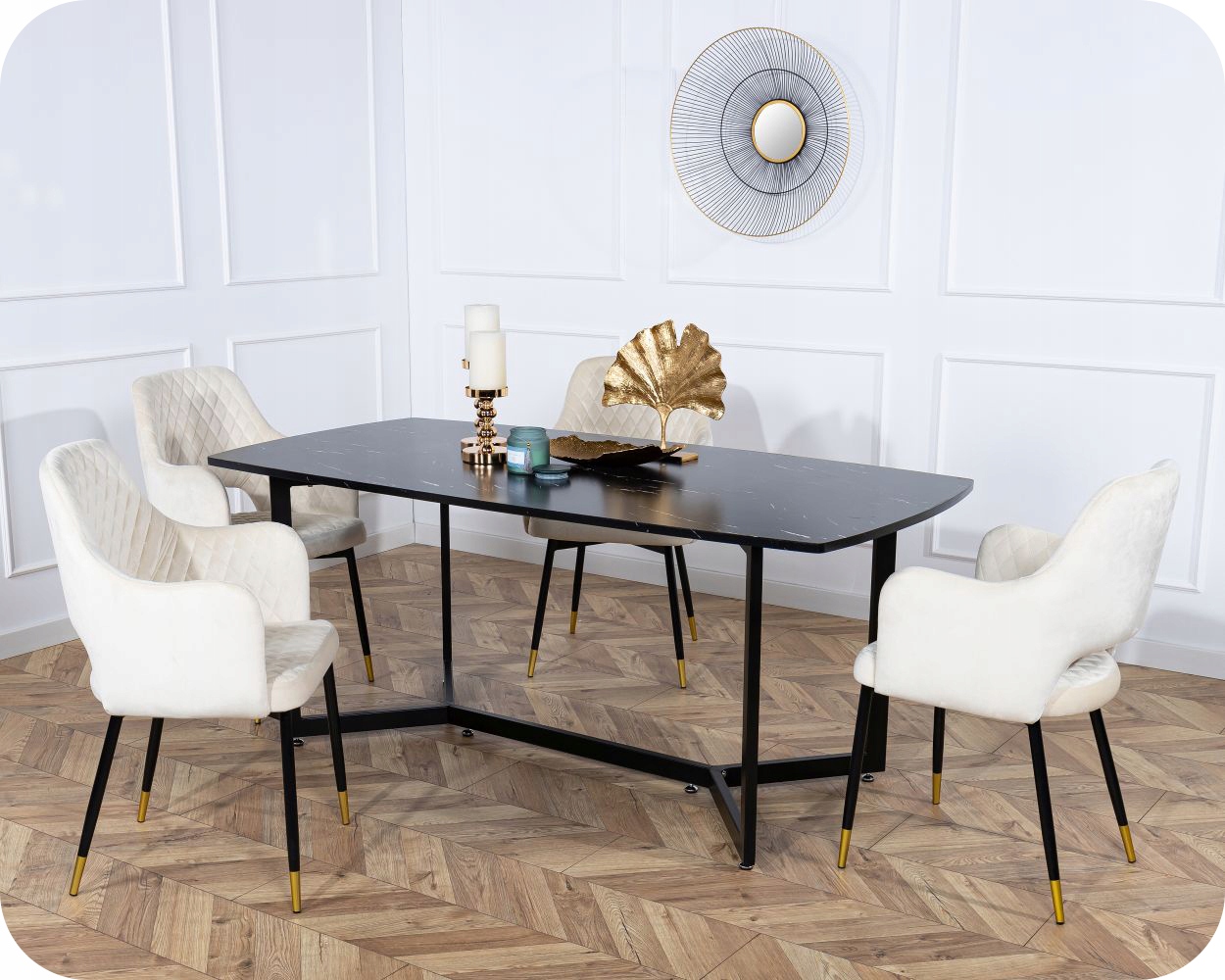 Drewniany stolik kuchenny do jadalni stół MDF WADA Wielkość stołu 4 osobowy