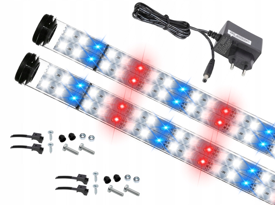 Led zářivka Full Spectrum 2x30 cm akvárium Grow dvojitá řada diod