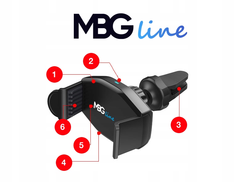 UCHWYT SAMOCHODOWY Z ŁADOWARKĄ INDUKCYJNĄ 15W QI Zgodność ze standardem Quick Charge 1.0 Quick Charge 2.0 Quick Charge 3.0