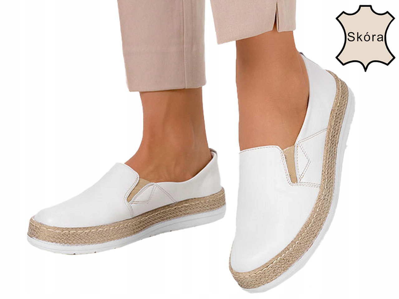 

Półbuty Espadryle Wsuwane Slip On Polska Skóra 37