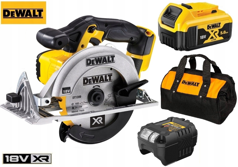 Dewalt Piła Pilarka Dcs 165mm Xr 18V 5Ah 5.0Ah Ładowarka Tarcza Zestaw
