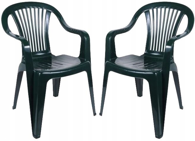 2x Plastikowe Mocne Do Ogrodu Ogrodowe Tarasowe Zielone Krzesło Beryl
