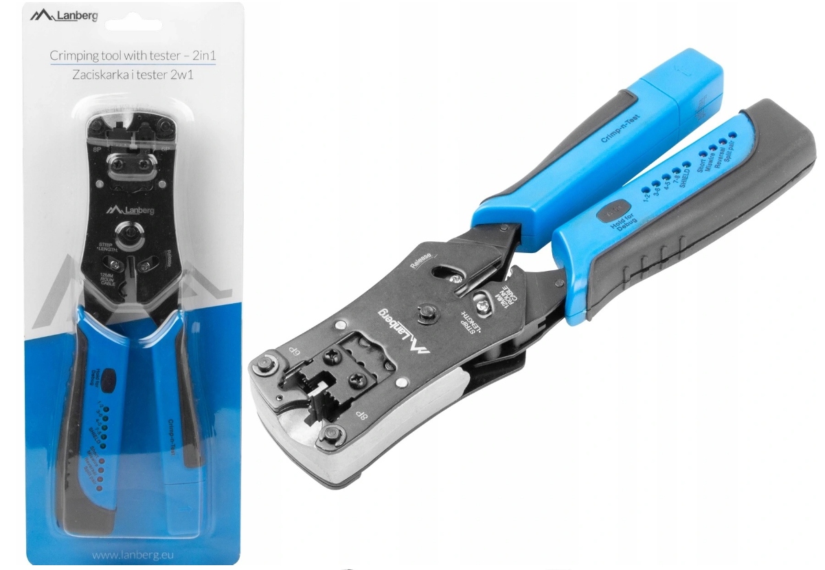 

Zaciskarka Wtyków Z Testerem RJ45 RJ12 RJ11 2w1