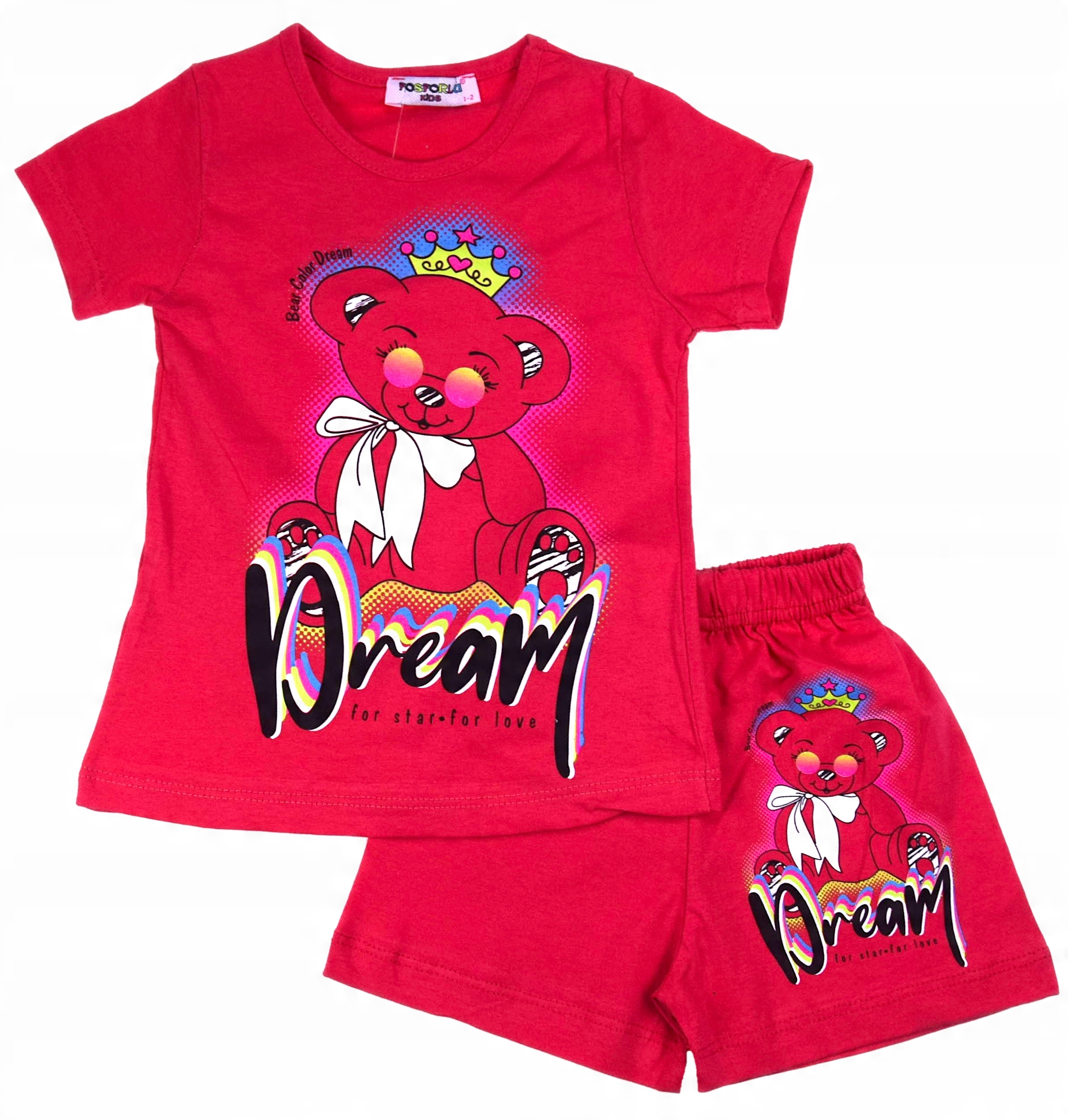 

Komplet Dziewczęcy T-shirt+spodenki Miś Cz 86/92