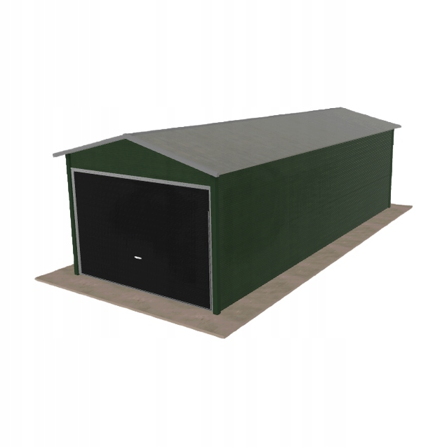 Plechová garáž 3x7.5 m jednopolohová, dvoupolohová, zelená
