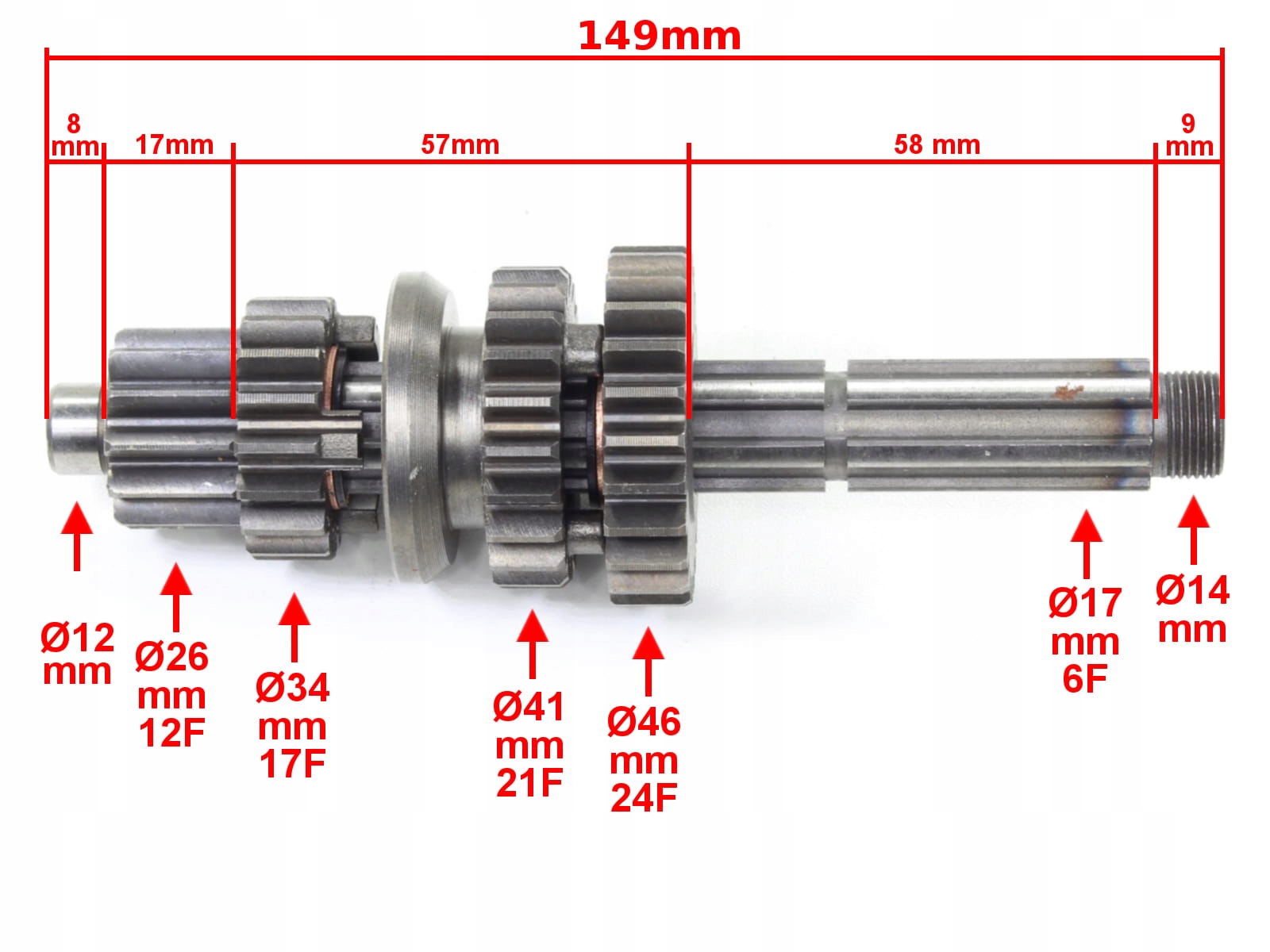 WAŁEK SKRZYNI BIEGÓW ATV 110