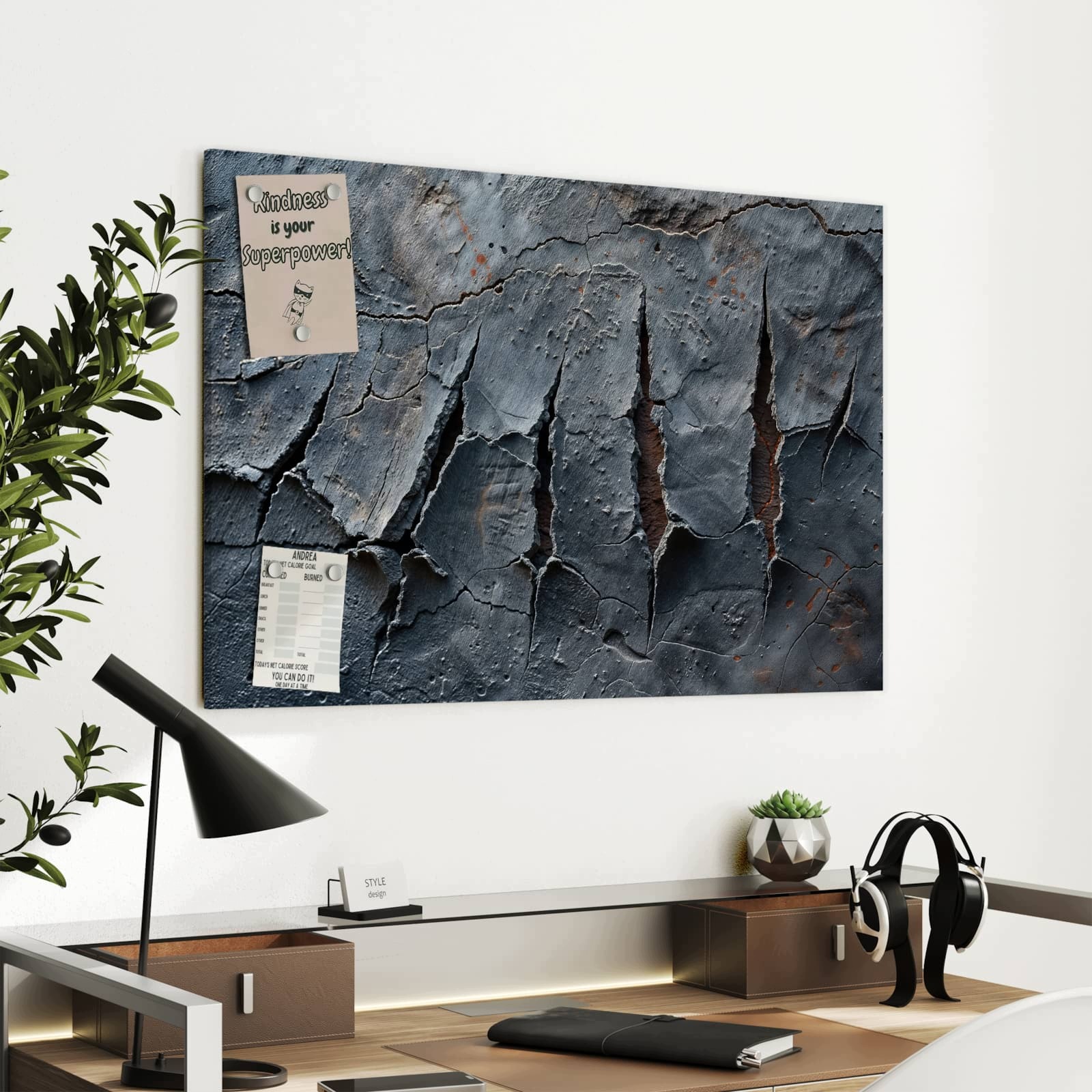 Magnetická tabule Popraskané Povrch 90 × 60 cm