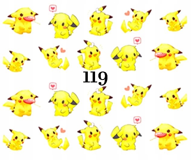 

Naklejki wodne na paznokcie na Pikachu nr 119