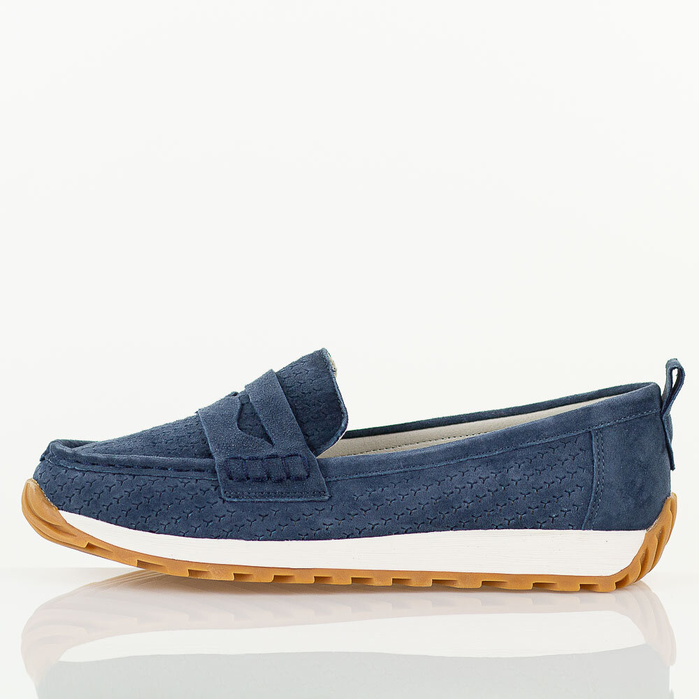 Dámské mokasíny Sergio Leone Semišová kůže SP-009 vel.40 námořnická modrá