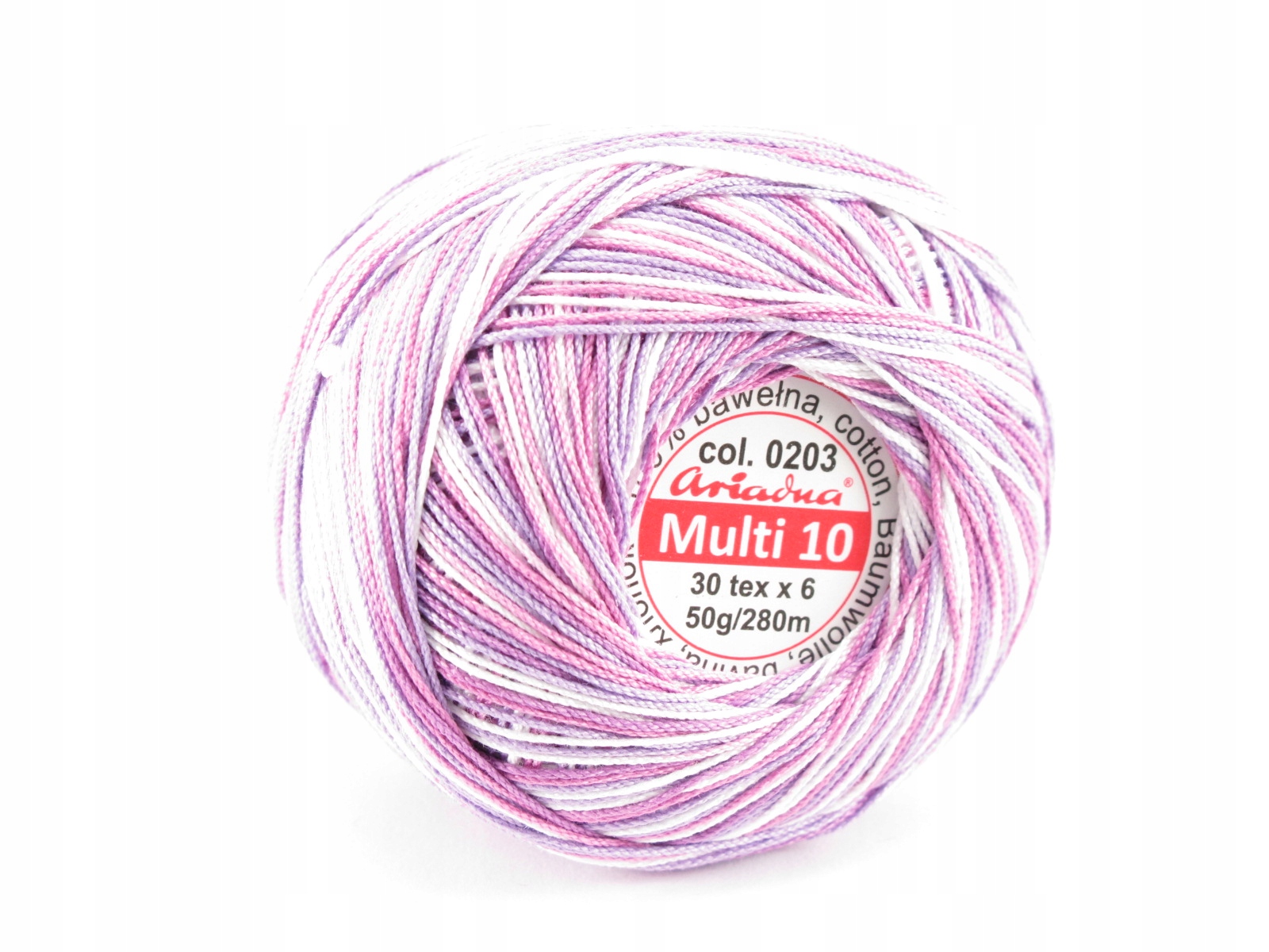 Háčkovací Příze Multi 10 mix barev kol. 0203 6 Ks