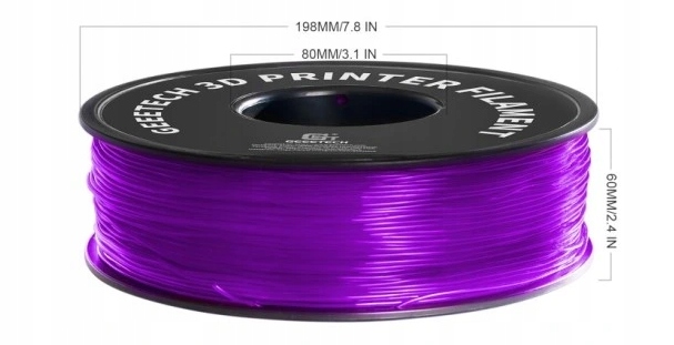 Filament Tpu 1000g fioletowy transparent 95A