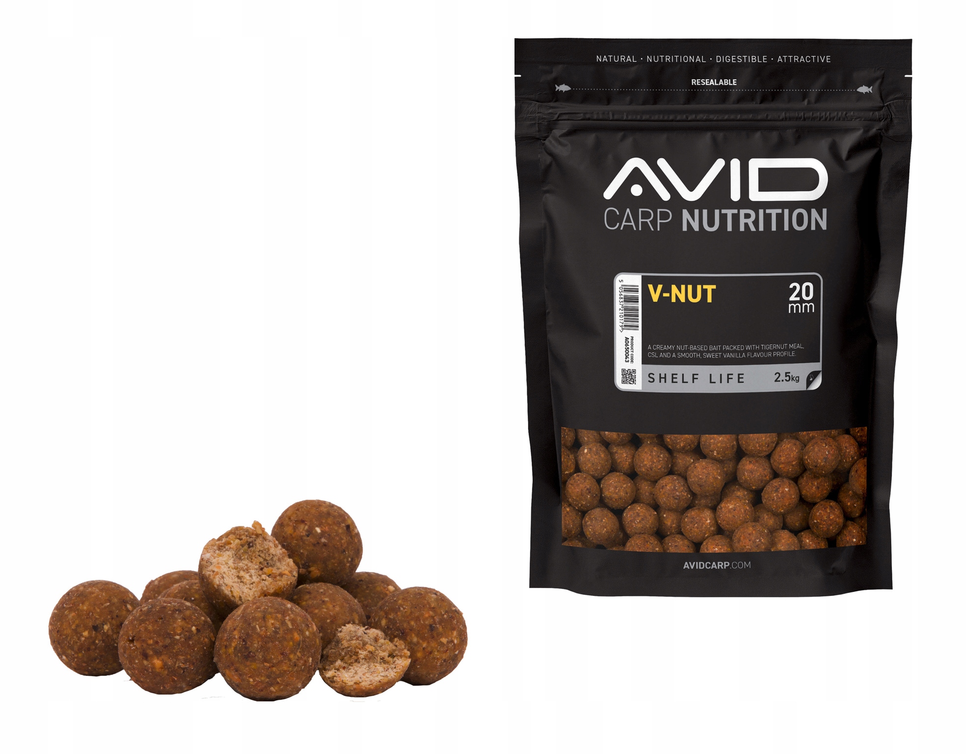 Boilies Avid Carp Nutrition 20 mm/2,5 kg V-nut