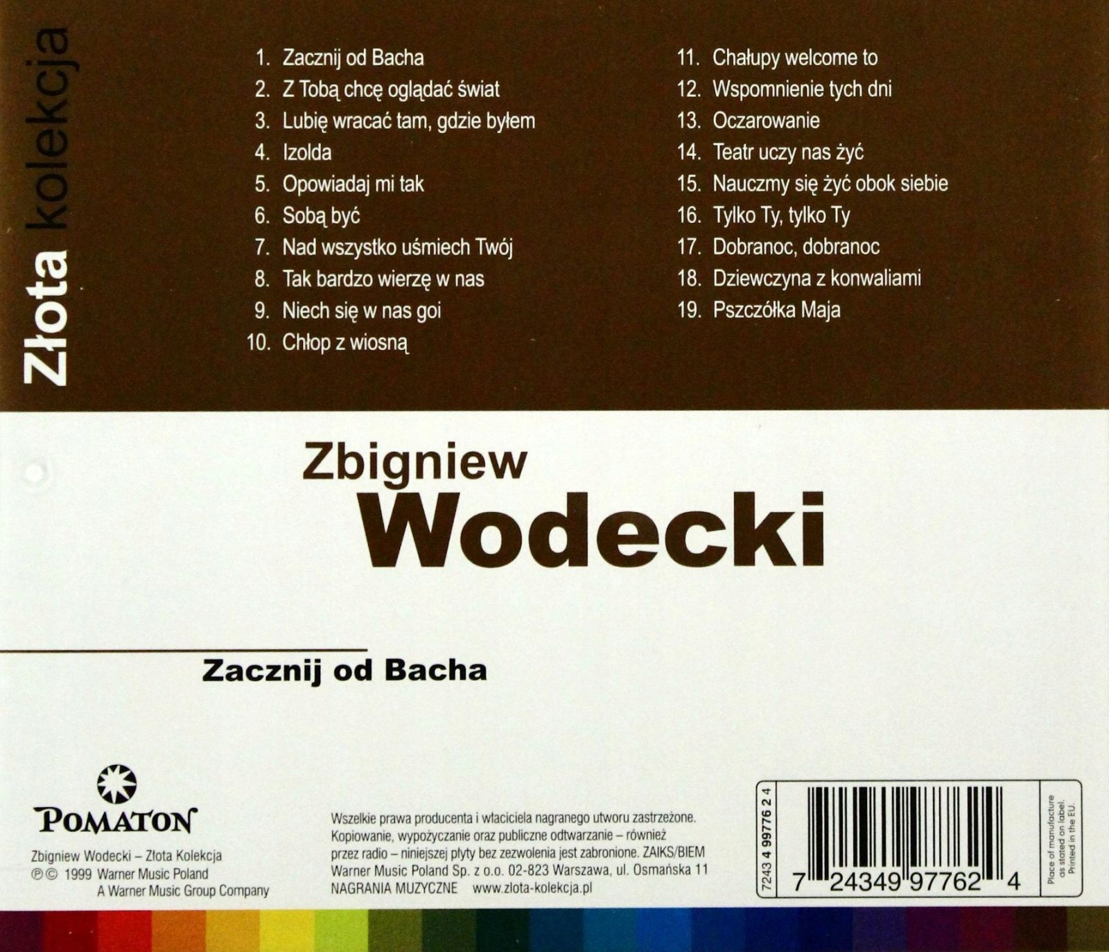 ZBIGNIEW WODECKI: ZŁOTA KOLEKCJA (CD) Gatunek pop
