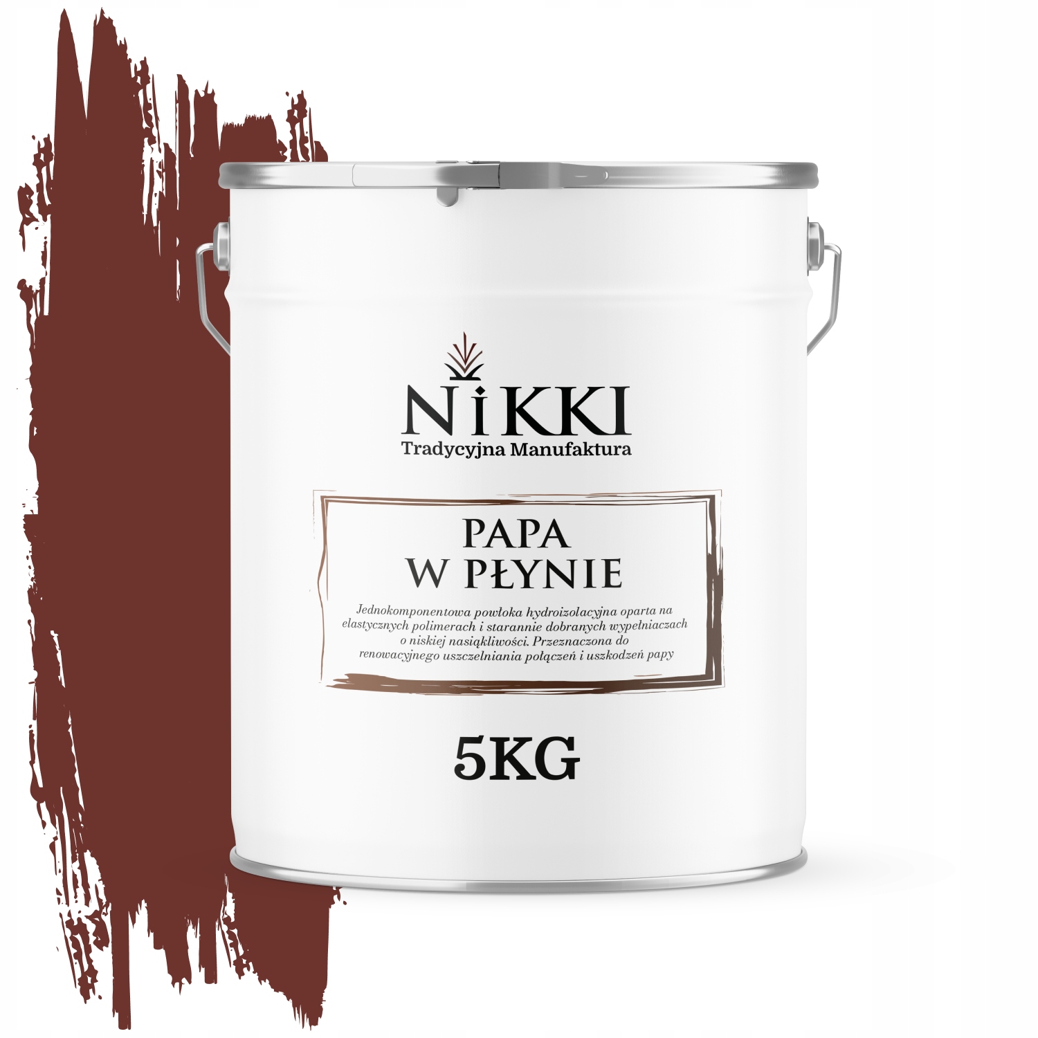 Farba Do Dachów Uszczelniająca 5KG Papa Renowacyjna W Płynie Masa Wiśniowa