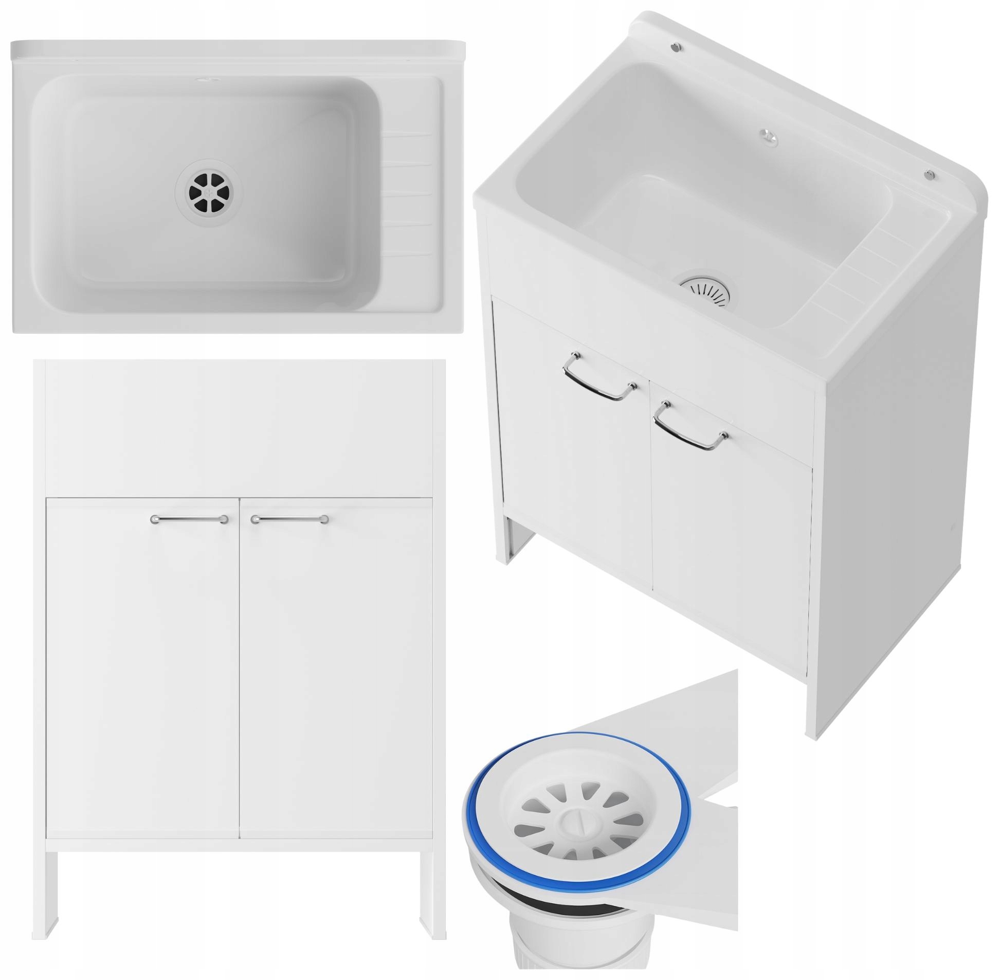 Technický dřez technický Komora bílá Skříňka Pvc Set do garáže Monza