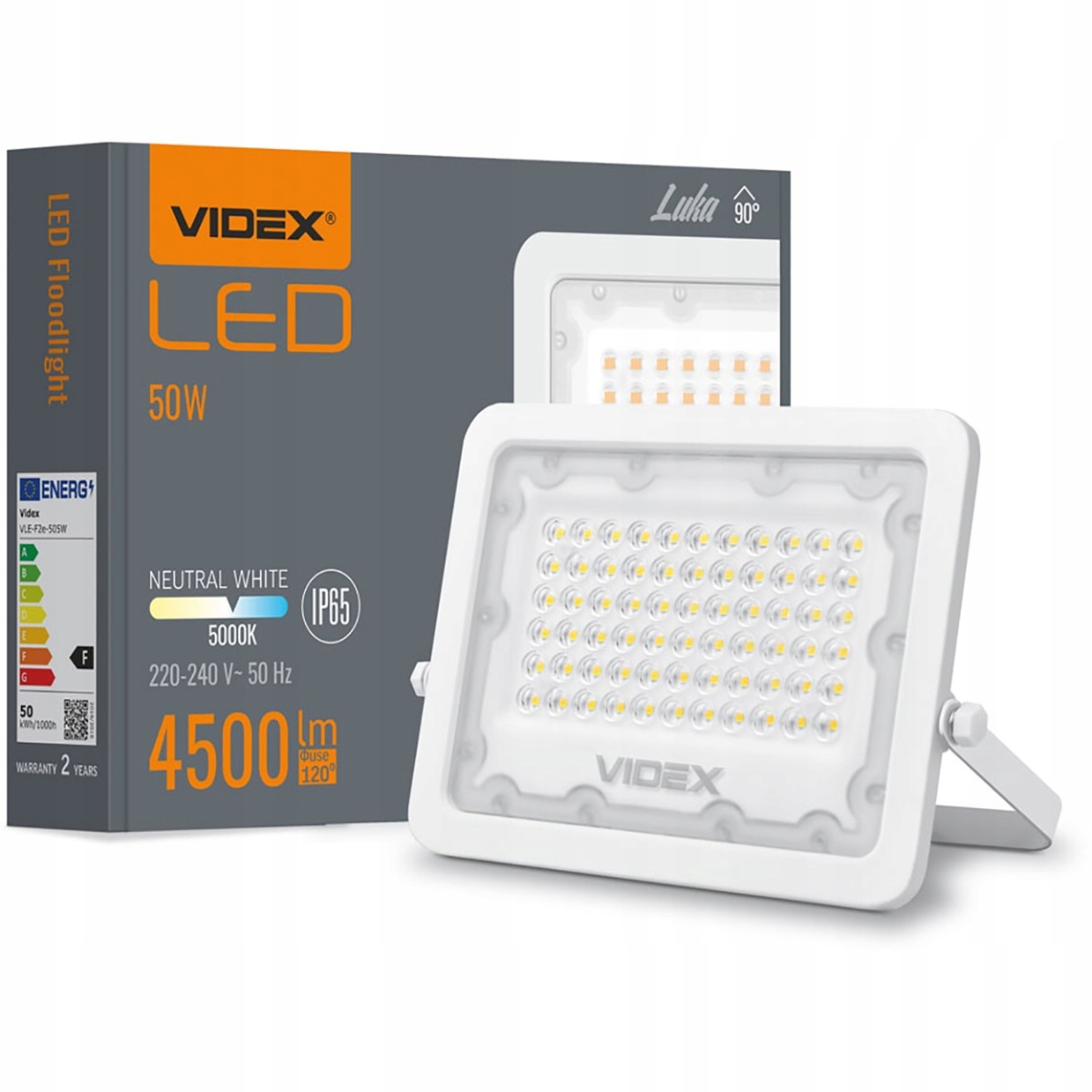 

Naświetlacz Led Lampa 50W 4500lm 5000K IP65 Videx