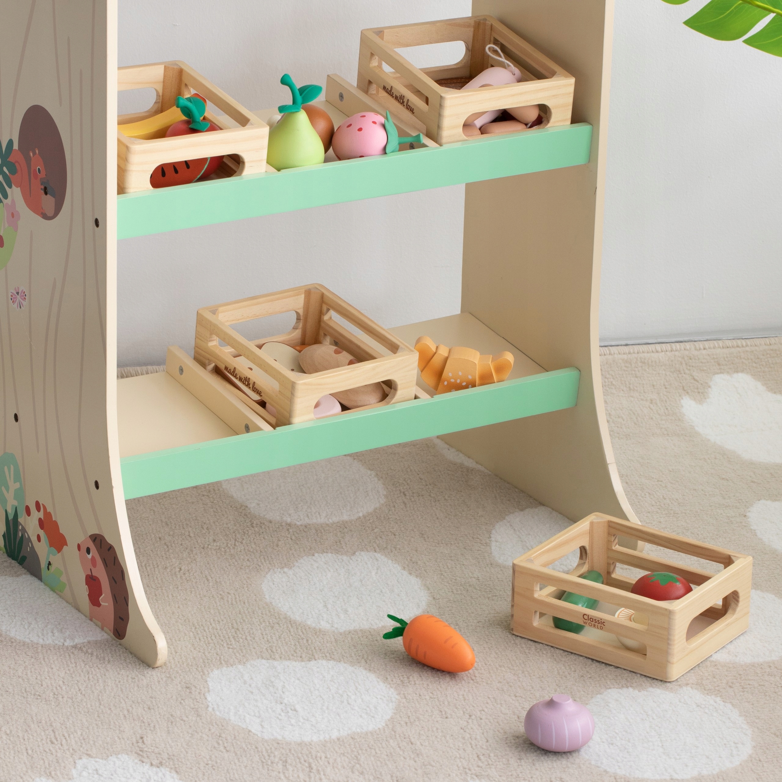 DREWNIANY ZESTAW WARZYW W SKRZYNCE KOSZYKU ZESTAW 6 el. CLASSIC WORLD Marka Classic World