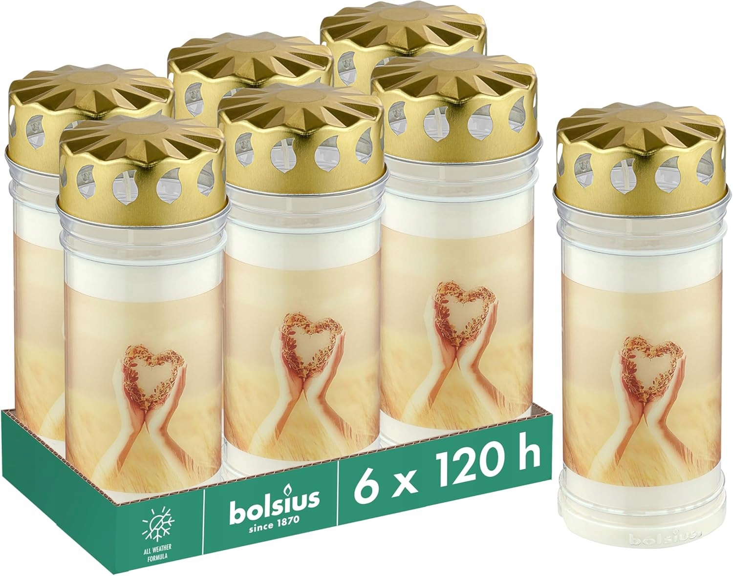 Bolsius Hřbitovní Svíčka 6 ks 120h čisté hoření bez palmového oleje