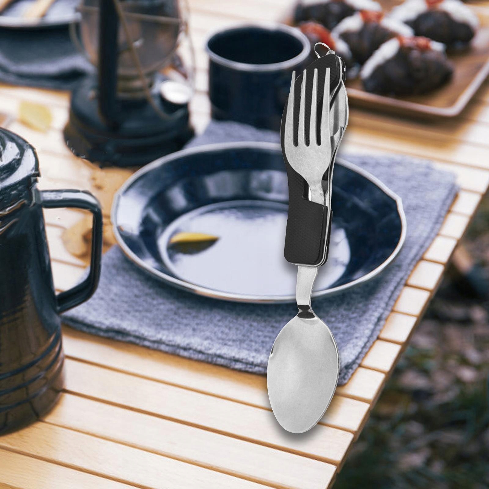 Składany widelec i łyżka do użytku na zewnątrz Model hhyttg