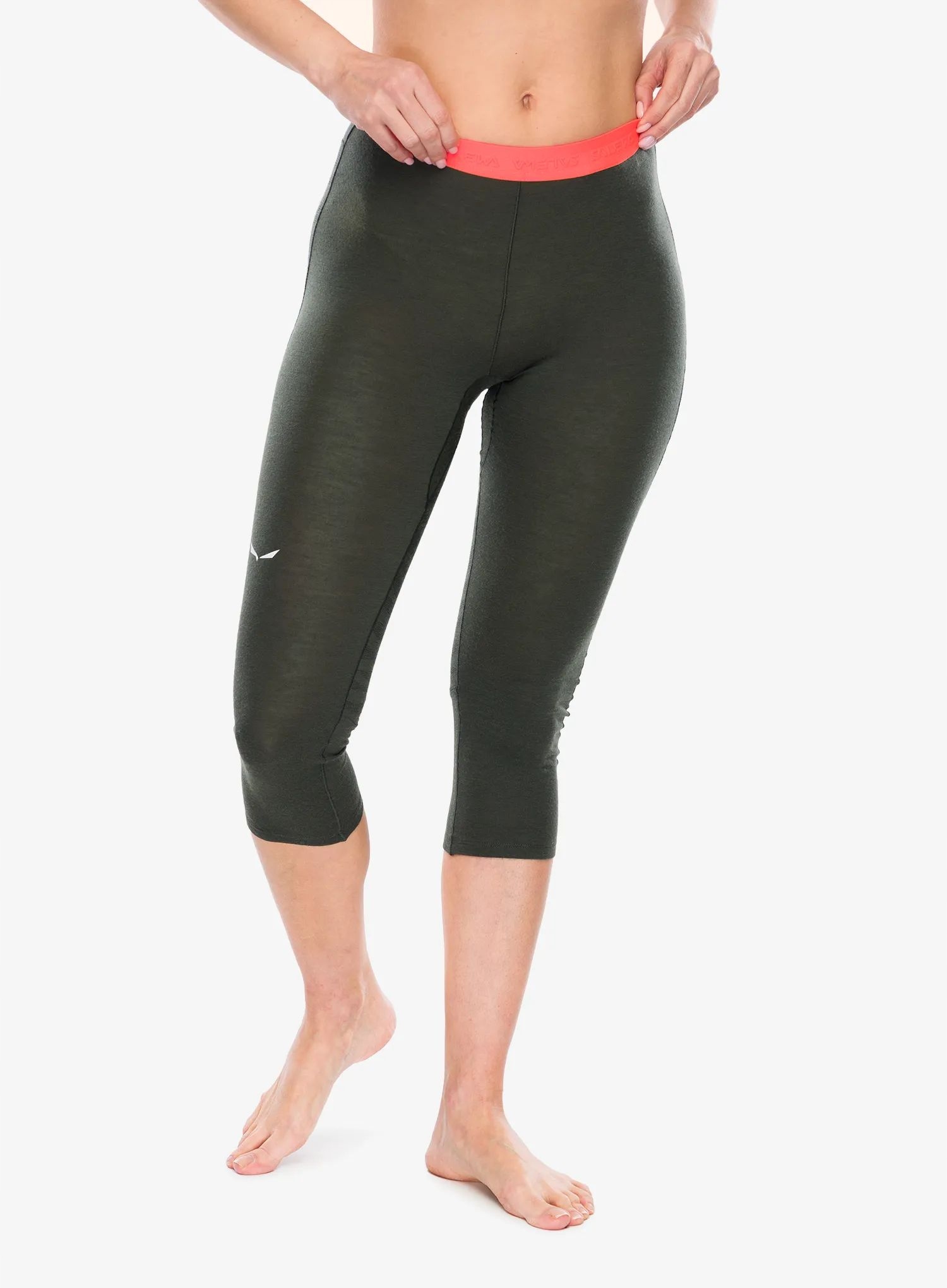 Dámské termo legíny Salewa Cristallo Warm Amr 3/4 Tight olivová 40 (L)