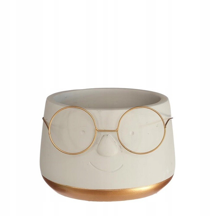 

Osłonka doniczka ceramiczna ozdobna okulary matowa