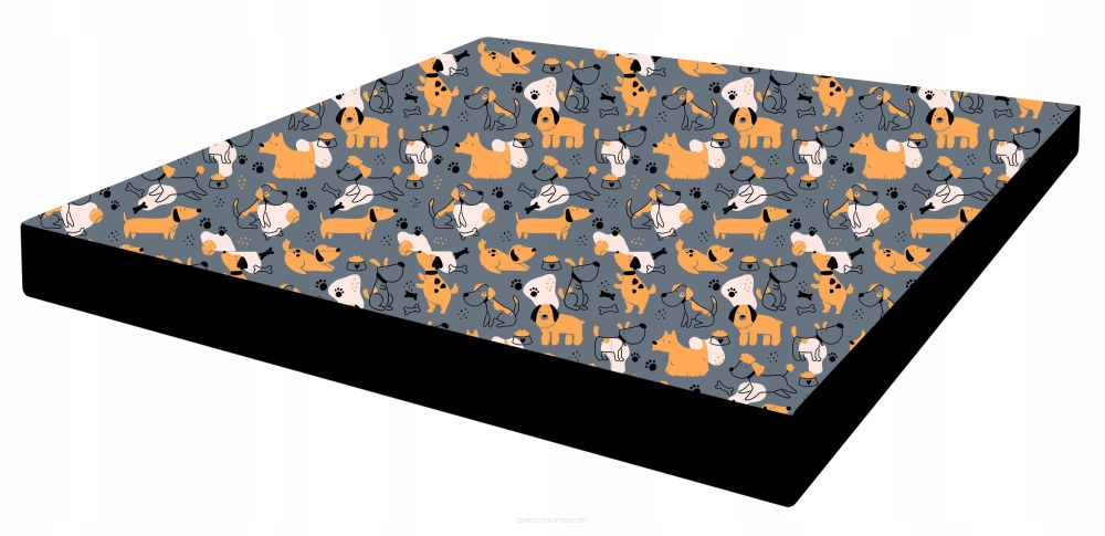 Levně pelíšek Matrace Squar s voděodolným potahem vzor Grey Dogs 60x60x5cm