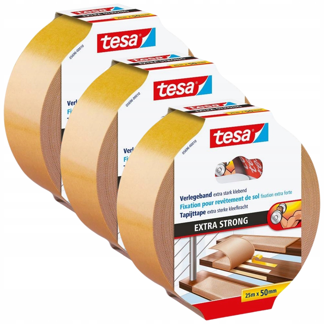 Oboustranná páska na koberce tesa extra silná 25 m x 50 mm extra silná x3