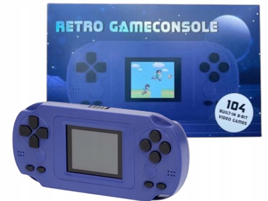 Retro Game Console Przenośna Konsola Do Gier 104 Gry niebieska