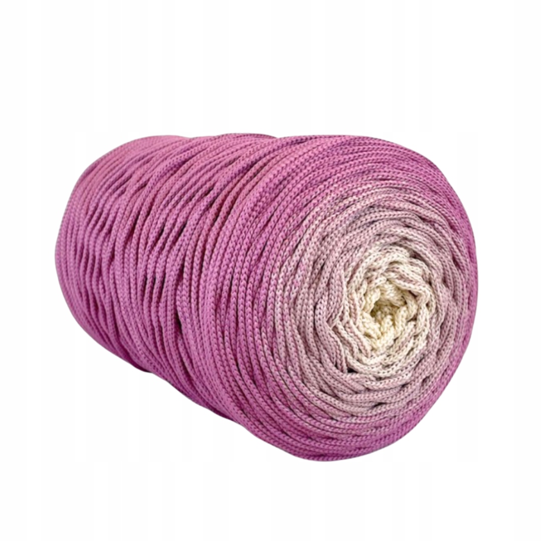 Polyesterová šňůra Ombre růžová/pudrová starorůžová /vanilková 3 mm – 260 m