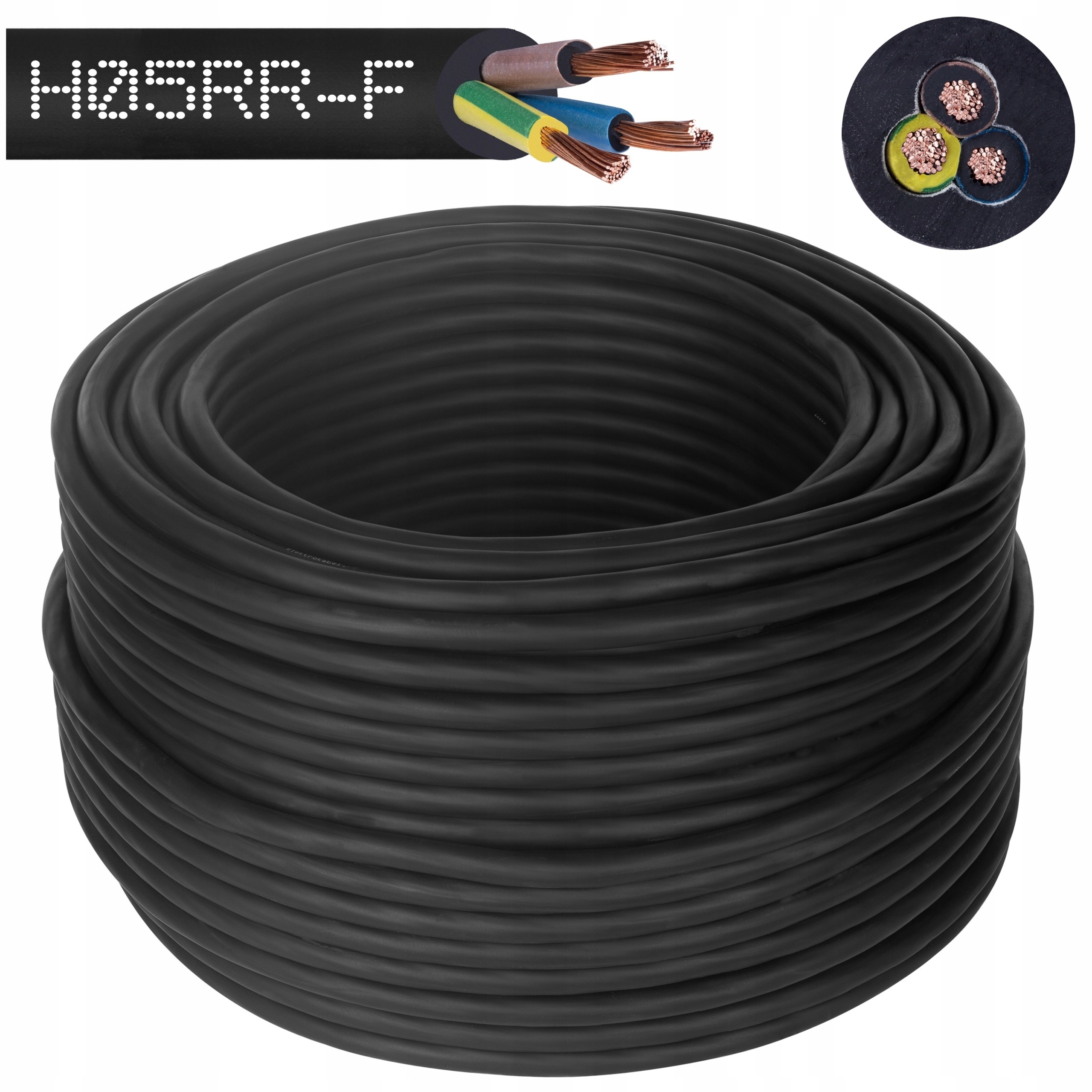 Przewód kabel gumowy Ow 3x1 H05RR-F siłowy 500m