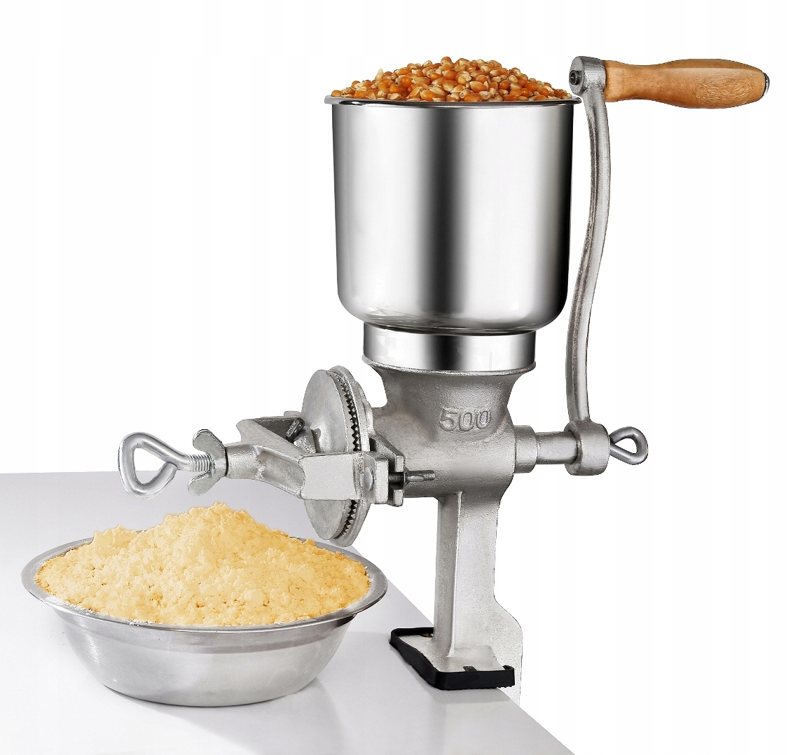 

Młynek Ręczny do Zboża Stołowy Żeliwny Śrutownik