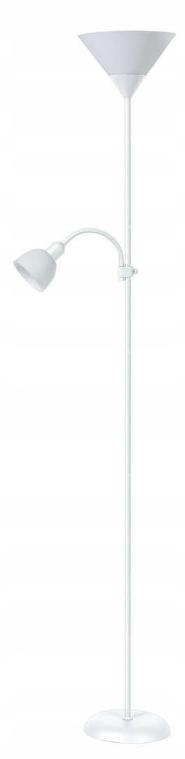 Stojací podlahová lampa s lampou na čtení bílá 178 cm 2 body Rabalux