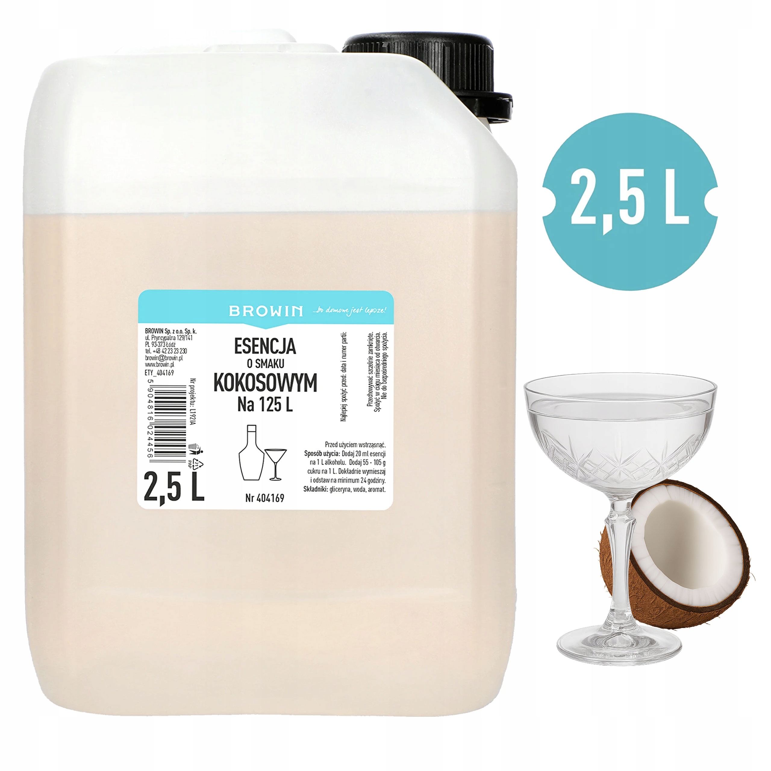 Zaprawka Browin Kokosowa 2,5L na 250L 404169