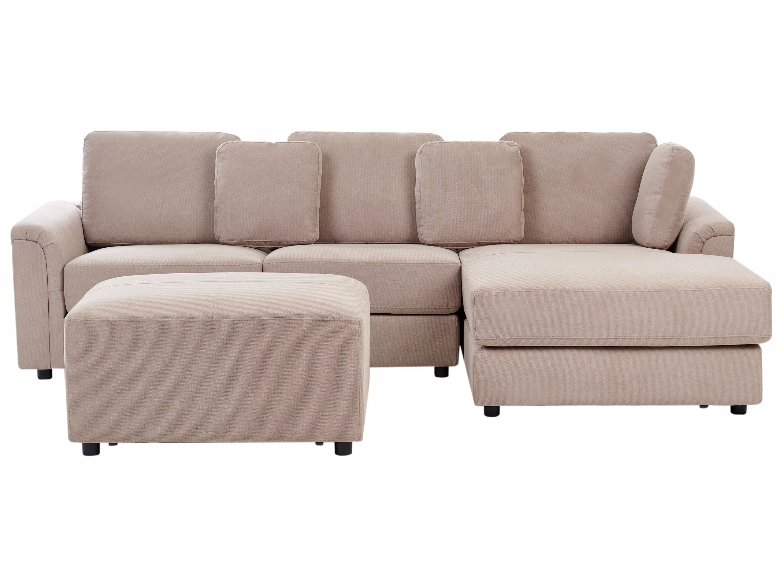 Narożnik sofa z otomaną rogówka beżowoszary