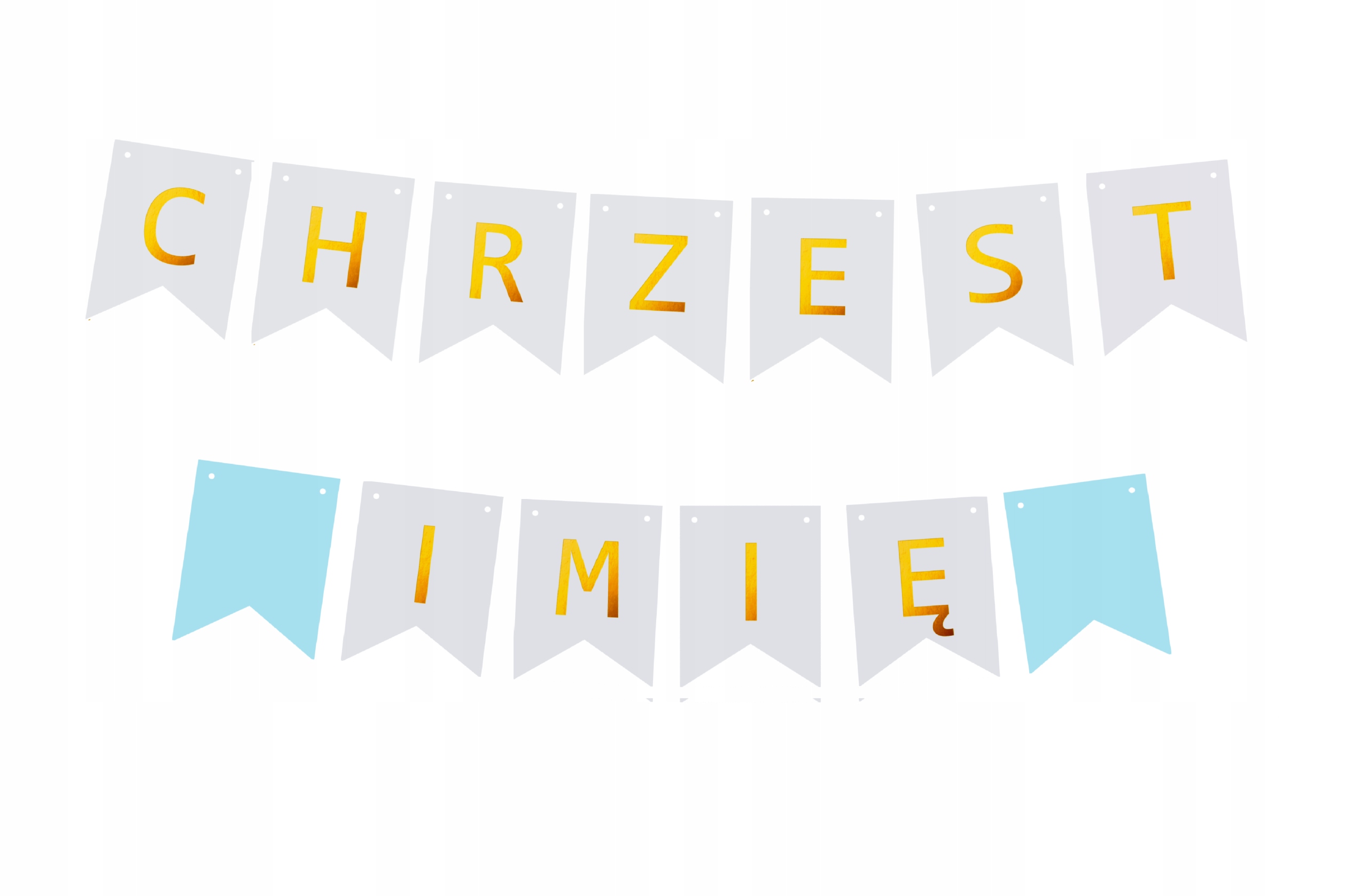 

Girlanda napis Chrzest + Imię Dziecka baner