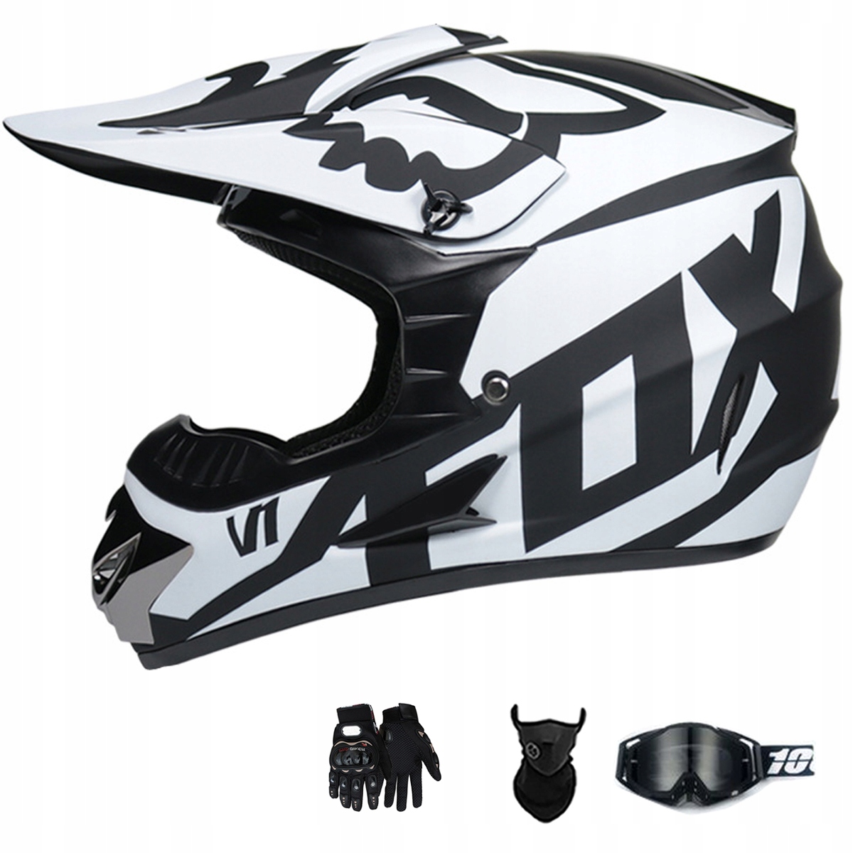 Motocyklová Přilba Lehká Enduro Quada Brýle Rukavice Maska XL