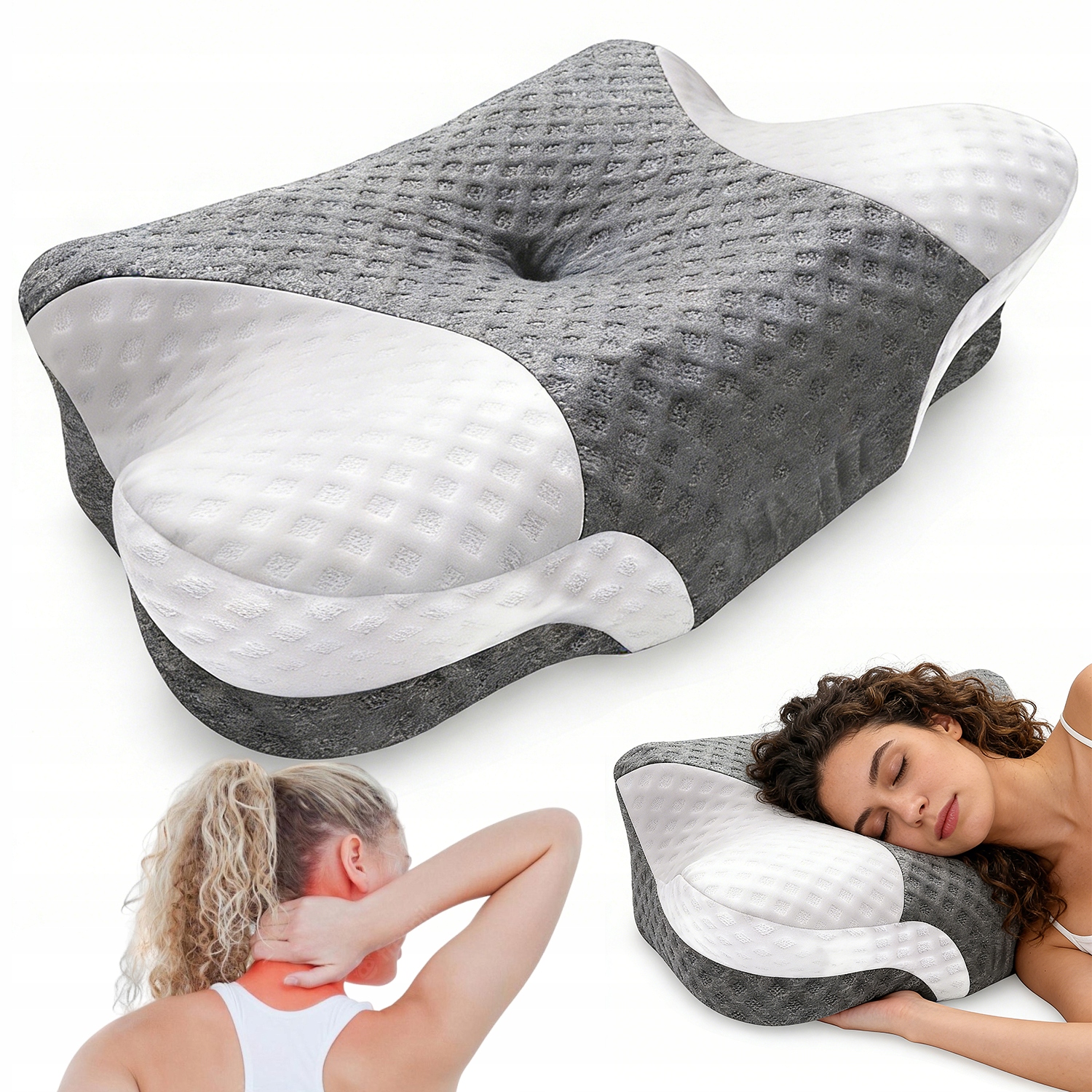 Poduszka Ortopedyczna Memory Foam Masująca Strefa Przeciwbólowa